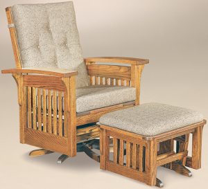 Bow Arm Glider and Ottoman