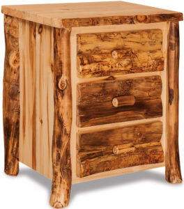 Aspen Three Drawer Log Nightstand