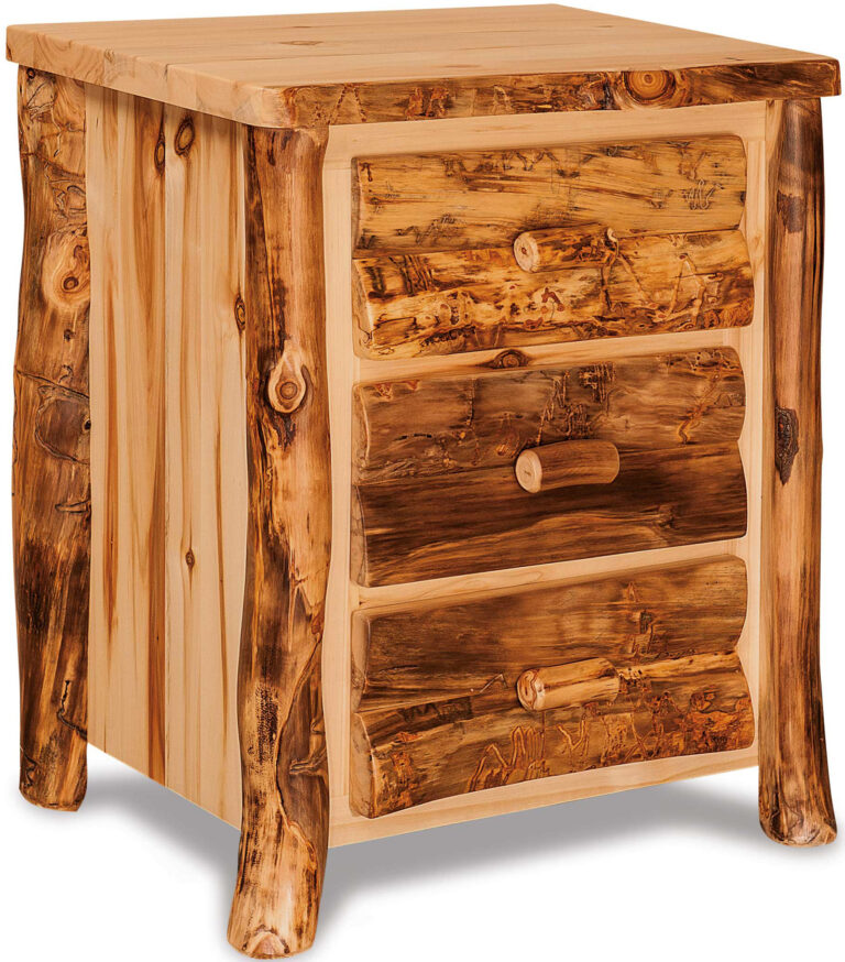Amish Aspen Three Drawer Nightstand