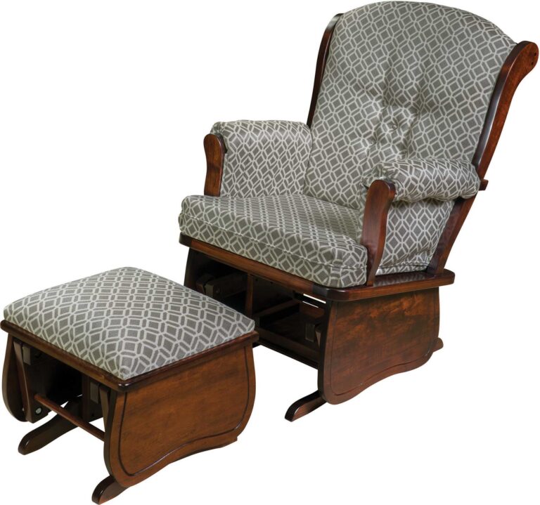 Amish Swan Back Glider with Ottoman