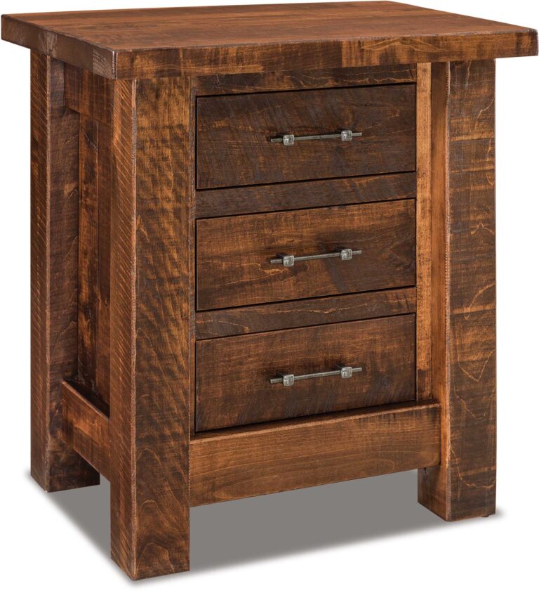 Houston Style Three Drawer Short Nightstand