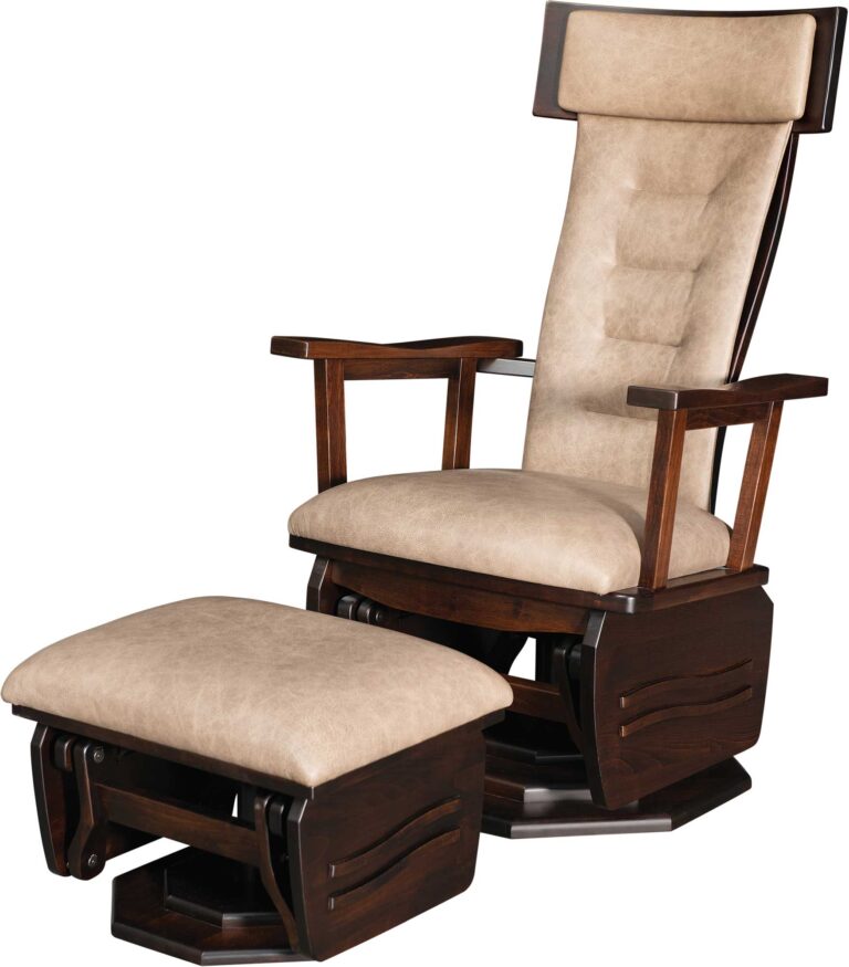 Amish London Swivel Glider with Ottoman