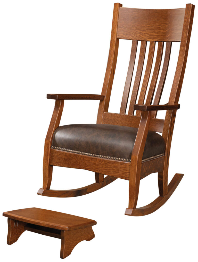 Amish Mission Rocker with Little Footstool Quick Ship