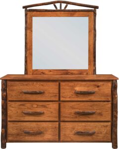 Wagon Wheel Dresser and Mirror