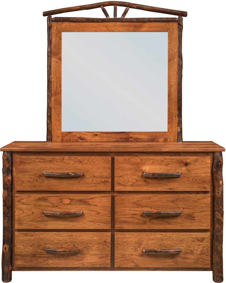 Amish Wagon Wheel Dresser with Mirror