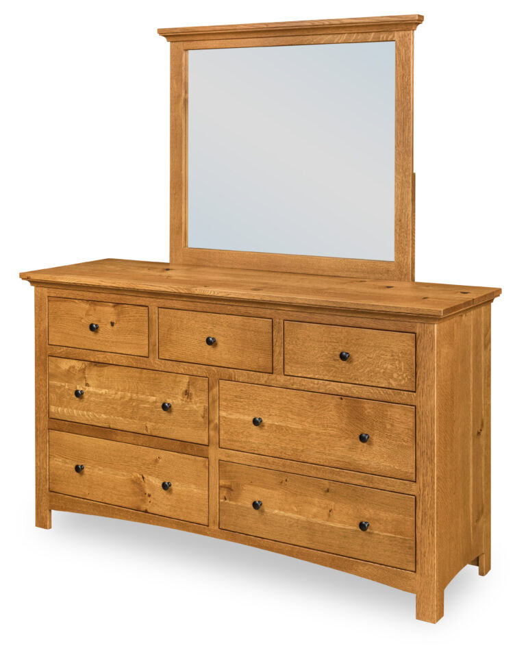 Custom Canton Seven Drawer Dresser with Mirror