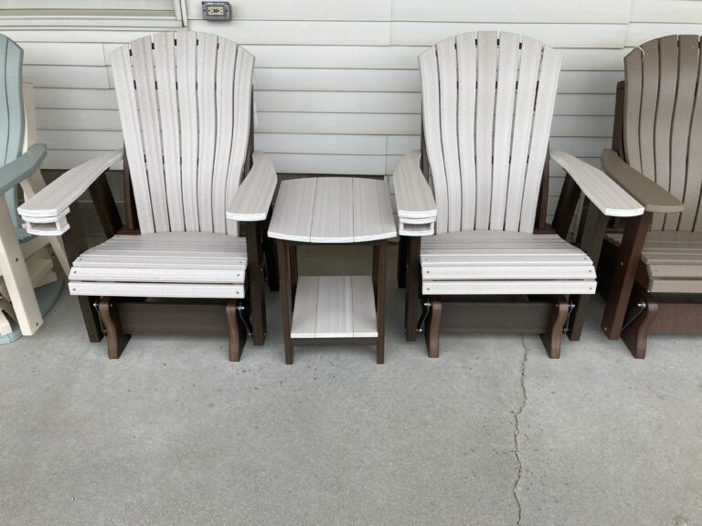 Custom Comfort Back Glider with Cup-Holder and Oval Classic End Table - Ready for Pick Up