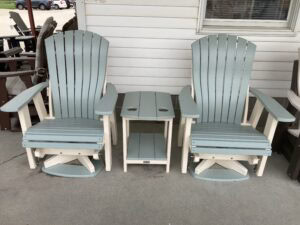 Comfort Back Swivel Gliders with Oval End Table